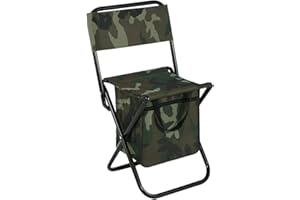 SOLUPTANISU Chaises de pêche pliantes avec dossier et sac isotherme, siège de sac à dos portatif pour le camping en plein air, siège de transport, tabouret de dossier léger pour la pêche, le camping, la randonnée