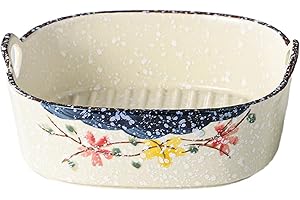 TUYINES Pirofila piccola, pirofila in ceramica, teglia da forno con manici in ceramica, piccolo forno per lasagne, tiramisù, teglia (Stile B)