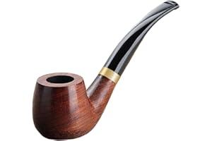 Joyoldelf Rura tytoniowa z palisandru, drewniana rura do wędzenia z płaskim dnem, z akcesoriami do palenia i pudełkiem prezentowym