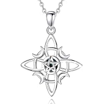 Collana Nodo Celtico In Argento Sterling 925 | Triscele Irlandese Vikinga Ossidata | Gioiello Donna Con Catena 45cm E Panno