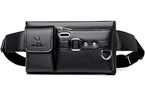 FANDARE Sac Poitrine Bandoulière Homme en Cuir PU Sacoche Porte Epaule pour Sports ou Loisir Sac a Dos Sacoche à Bandoulière Sling Bag Sacs a Dos Porté épaule TraversNoir