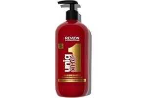 Revlon Professional UniqOne, Shampooing et Après-shampooing 2en1 (490 ml), Soin Cheveux Nourrissant et Réparateur, Formule Vegan, Tous Types de Cheveux, Classique Rouge