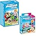 Produktbild PLAYMOBIL® City Life Kindergarten 2-teiliges Set 5573 Mama mit Zwillingskinderwagen + 5368 Mutter mit Baby-Wickeltisch