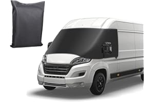 ‎PACEWALKER PACEWALKER Frontscheibenabdeckung für Ducato Wohnmobil Sonnenschutz Luxury Windschutzscheibe Vorhang Cover Ersatz für Peugeot Boxer 2006-2014, Wasserdichter Sonnenschutz für Citroën Jumper(Schwarz)