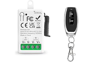 Tedeligo 433Mhz Interruttore Di Telecomando Senza Fili Radiocomando DC 6V 12V 24V AC 12V 24V 10A Relè Ricevitore E 1 Telecomando Trasmettitore Per Mini Motore DC Per Ventilatore Di Illuminazione