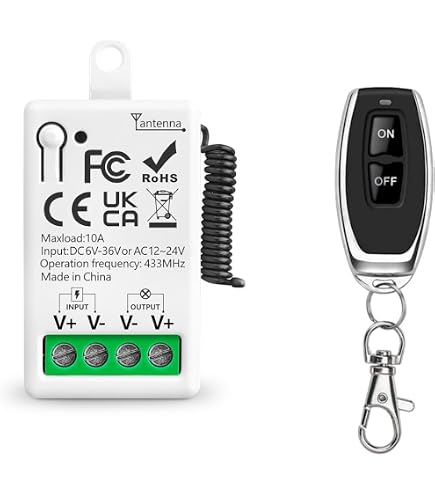 Interrupteur de télécommande universel, récepteur de relais RF AC 230V/220V 10A 4CH 433Mhz pour moteur, porte de garage, lumière - Bricolage