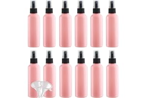 YANCAER 24 Pezzi Rosa 100 ml Bottiglie Spray con Testa di Spruzzo Nera,Bottigliette Spray Vuote Set in Plastica, Flaconi Spray da Viaggio, Aereo Contenitori da Viaggio per Cosmetici