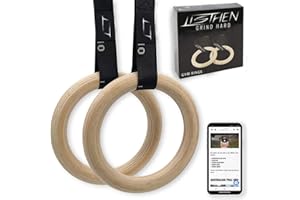 LISTHEN Anelli Ginnastica e Crossfit in Legno, Anelli Calisthenics per Suspension Training, Anelli Palestra e Casa, Trazioni Dips Pull up, Allenamento a Corpo Libero, Crossfit, Fitness, Aerobica