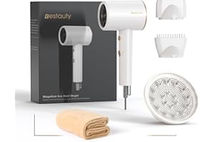 Bestauty Professional Hair Dryer, 2000W Fast Drying Hairdryer with Diffuser, 2 Speed Lightweight Hairdryer with Cool Button, Hairdryers for Women for Travel/Business Trip(Pearl White)