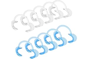 OSUWLSI Écarteur de joues Écarteur d'angle de la bouche pour le défi de l'ouvre-bouche, ouvre-bouche dentaire en forme de C pour le blanchiment des dents (bleu et blanc) 10pcs