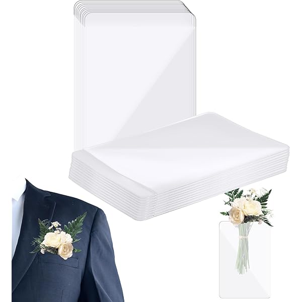 30 Pochettes Boutonnières Transparentes - Sans Épingle, Pour Mariage Et Cérémonies