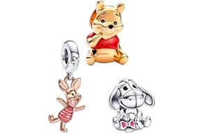 HAEPIAR Movie Character S925 Sterling Silver Charm per Bracciale Collana Charm Dangle Pack of 3 Regali per donne