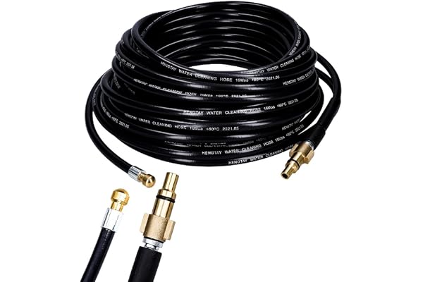 Tuyau de débouchage de canalisation 20 m QC, 200 bar, 60 °C | Compatible avec nettoyeurs haute pression Lavor, Parkside