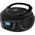 Roxel RCD-S50BT Portable Boombox CD Player with FM Radio, BT Wireless Streaming, USB MP3 Playback, AUX In, and Dual Power Option