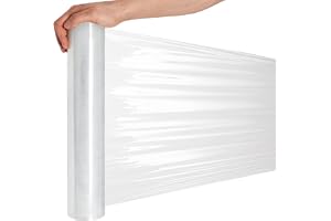 RAGO® Flyttförpackning palettfilm 7,5 × 7,5 × 40 cm 130 m flyttfilm transparent förpackning sträckfilm Osmotic plast wrap fly