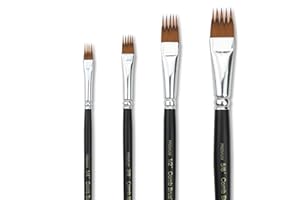 GACDR Paint Brush Comb Set - 4PCS Professional Grainer Brushes for Acrylic Painting, Oil & Watercolor - Texture Brushes for Artists & Beginners, Short Handle
