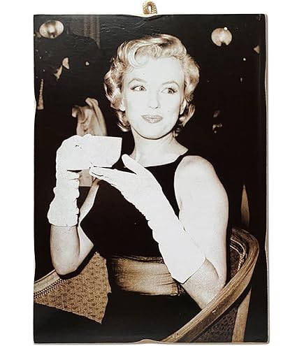 KUSTOM ART Cuadro De Estilo Vintage Serie Actores & Café Audrey Hepburn De La Película Desayuno Por Tiffany (1961) Impresión En Madera 18 X 25 Cm