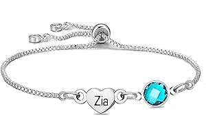 HEYEJET Bracciale Donna Argento Cuore 26 Lettera Iniziale Pendente Alfabeto Braccialetti Gioielli Regali Per Zia Figlia Sorelle Amica Mamma Collega Amante Compleanno Natale Regolabili