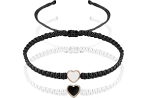 Telooco 2 szt. bransoletki dla par, ręcznie dopasowane bransoletki, serce, magnetyczna, biżuteria dla par, najlepszy przyjaciel, prezent