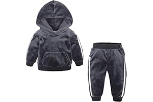 Oyolan Baby Jogginganzug Sportanzug Kapuzenpullover mit Jogginghose Unisex Mädchen Jungen Hoodie Bekleidung Outfit Set für Kleinkinder Herbst Winter