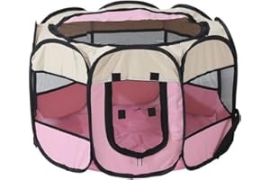 Aoweika Portable Pet Playpen, Puppy Dog Cat Playpen with 8-Panel Kennel, Indoor/outdoor Pet Tent Fence for Pet Kennel Cage, Rabbit Guinea Pig Playpen and Hamster Cage