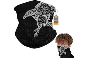 WTZWY 3D Viking Odin Bedruckte Unisex Sonnen-UV-Schutz Gesichtsmaske Halsmanschette Winddichter Schal Sonnenschutz Atmungsaktive Bandana Sturmhaube für Sport & Outdoor