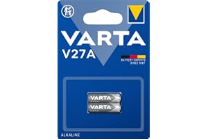 VARTA Batterier V27A, 2 stycken, alkaliska Special, 12 V, för klockor | barnsäker förpackning, för febertermometer, pulsmätare, bilnyckel, fjärrkontroll, våg eller miniräknare