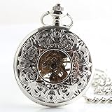 Easy Go Shopping Taschenuhr Hollow Retro Boutique Mechanische Taschenuhr mit Kette