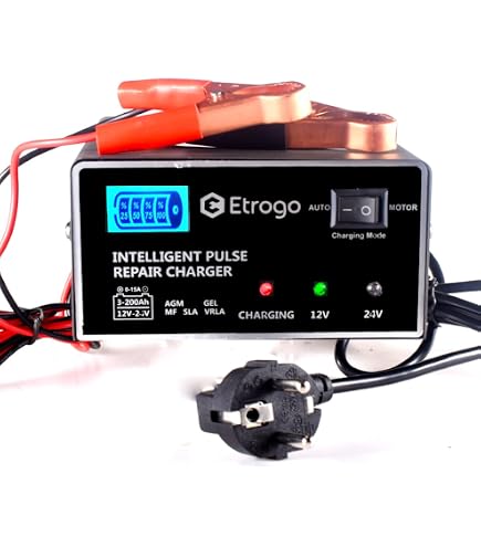 Caricabatterie Per Auto 12V/24V Con Riparazione A Impulsi, LCD E 4 Modalità Per Batterie Al Litio E Normali