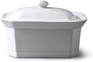 WM Bartleet & Sons 1750 Butter/Terrine Dish with Lid, White, 18x13.5x11cm