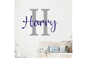 Boy Name wall Stickers, Custom Name Initial wall Sticker Vinyl Decal Personalised boy Baby Nursery Decor, Wall Sticker for Bo
