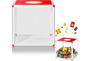 GAOUTO Pudełko loteryjne: pudełko na loterię ze stopu aluminium, pudełko na darowizny, akrylowe pudełko na darowizny, urna wyborcza, zalecane pudełko, kwadratowe pudełko do gry, przezroczyste pudełko do