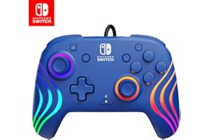PDP Official Switch Afterglow Wave Wired Controller - Blue