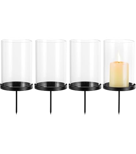 4er-Set Adventskranz Kerzenhalter – Metall, Schwarz, Mit Dorn (2,5 Cm), Für DIY-Deko & Weihnachten, Höhe 11 Cm