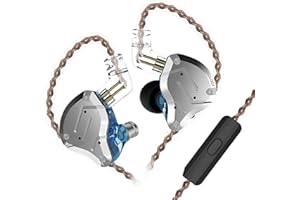 Yinyoo KZ ZS10 Pro IEM Five Driver 4 Balanced Armature and 1Dynamic Drivers Headphones, High Fidelity in Ear Earbuds with 2pin Earphone Replacement Cable (Blue, With mic)