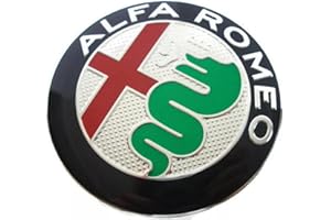 VS 2 Badges compatibles avec Alfa Romeo Green 74mm Emblem Avant Arrière Capot Green 147 156 159 Brera Mito Metal