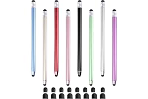 Chostky 8 lápices capacitivos para pantallas táctiles, lápiz capacitivo con 16 puntas intercambiables para todos los dispositivos de pantalla táctil, tableta, ordenador