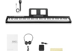 BOSTEU 88 Key Full Size Semi-Weighted Keyboards Digital Piano with Headphone 10W Speakers for Piano Lover, Support MIDI Bluetooth