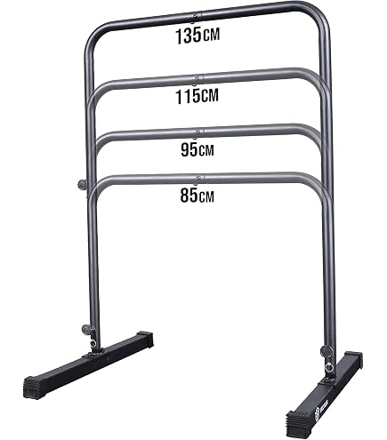 HUDORA Barre De Gymnastique Fabian Standard/Pro – Simple/Double – 4 Hauteurs Réglables (71,5–150 Cm) – Charge 100 Kg, Acier Inox, Extérieur