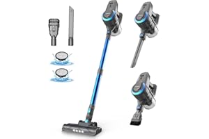 YISORA Aspirapolvere senza fili, aspirapolvere ultraleggero 6 in 1, Scope elettriche batteria da 2200 mAh fino a 40 minuti di autonomia, potente aspirapolvere portatile per pavimenti duri
