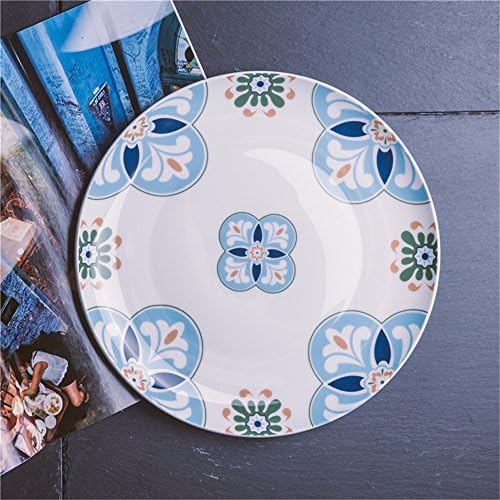 Tray , creative continental bone Chinaware Western disc , pottery round flat disk drives , , cake snacks steak breakfast fruit plate ,c,26.5*2.2cm