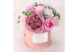 GEMINI GIFTS Nana Flowers Gifts for Nana, Soap Flower Bouquet, Everlasting Flowers, Thoughtful Gifts for Nana, Birthday, Mother’s Day, Pink Roses, Artificial Flowers, Sentimental Verse, Flower Bouquet