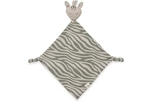 hauck Cuddle N Play, Zebra Sage - Musselin Schnuffeltuch & Trösterchen für Neugeborene 25 x 25 cm für Neugeborene mit Tiermotiv, Kuscheltier & Einschlafhilfe, Waschbar bei 60° C