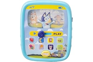QUICKDRAW SUPPLIES Bluey My First Tablet - Electronic Playset Kids Toy Tablet - Interactive Sound Learning Role Play Set For Children - 9 Buttons 2 Slidey Features – Batteries Included