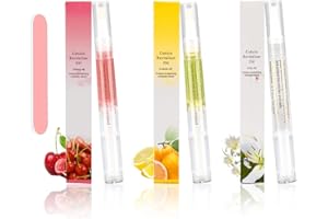 MESCHETT Stylo à huile à cuticules,Stylo à huile de nutrition 3PCS avec lime à ongles,Huile à cuticules pour ongles,Cuticule à l’huile pour ongles pour réparer les ongles fissurés et secs