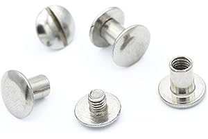 My Belt - 10 Stück Edelstahl Buchschrauben 5mm Nieten für Leder, Schraubnieten Gürtel, Gürtelnieten Set, Chicagoschrauben
