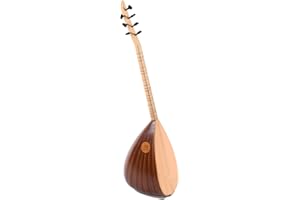 KIRVEM SAZ EVI Premium Kisa Sap Baglama/Kurzhals/Baglama Agac/Holz: Maun/Mahagony mit Tasche und Tonabnehmer