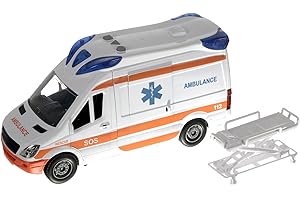 KRUZZEL Karetka pogotowia, samochód pogotowia, samochód zabawkowy, światło i dźwięk 22731