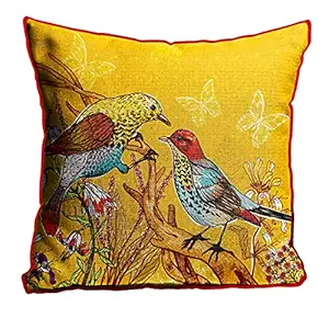 DreamVio Jute Exclusive Decorative Throw/Pillow Covers, Cushion Covers for Living Room, Bed Room, Sofa,Chairs Pack/Set of 1 (Multicolour, Size 12 x 12 Inches)