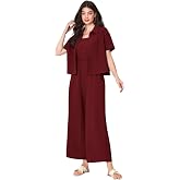TOPLOT Women's Jumpsuit Co-ord Set | Soft Breathable Feel | Comfortable Fit with Easy Movement | Stylish One-Piece Outfit Des
